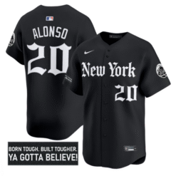 Pete Alonso Jersey #20 New York Mets Gothic Borough Edition Stitched Baseball