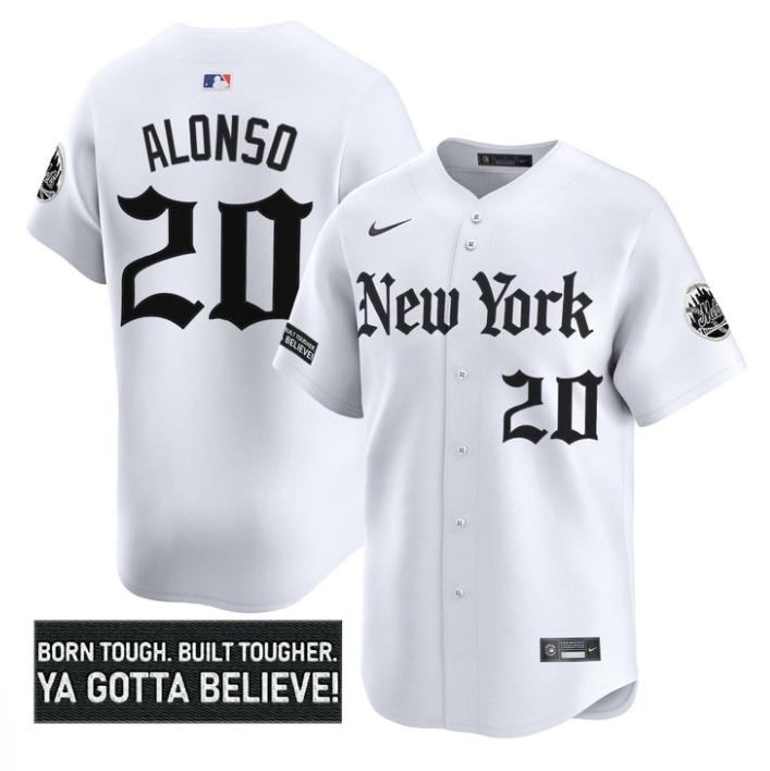 Pete Alonso Jersey #20 New York Mets Gothic Borough Edition Stitched Baseball - Image 2