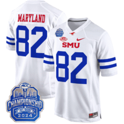 Alternative view of RJ Maryland Jersey #82 SMU Mustangs 2024 ACC Championship Patch Stitched Football