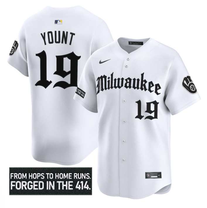 Robin Yount Jersey #19 Milwaukee Brewers Gothic 414 Shadows Edition Alternate Stitched Baseball - Image 2