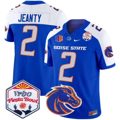 Ashton Jeanty Jersey #2 Boise State Broncos 2025 Fiesta Bowl Patch Stitched Football - Image 3