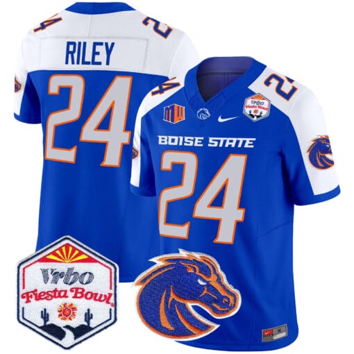 Dylan Riley Jersey #24 Boise State Broncos 2025 Fiesta Bowl Patch Stitched Football - Image 3