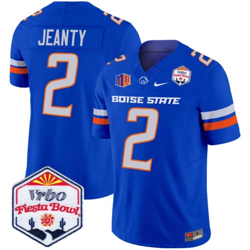 Ashton Jeanty Jersey #2 Boise State Broncos 2025 Fiesta Bowl Patch Stitched Football - Image 4