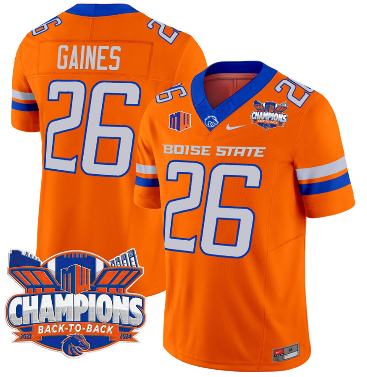 Sire Gaines Jersey #26 Boise State Broncos Back To Back Champions Stitched Football - Image 4
