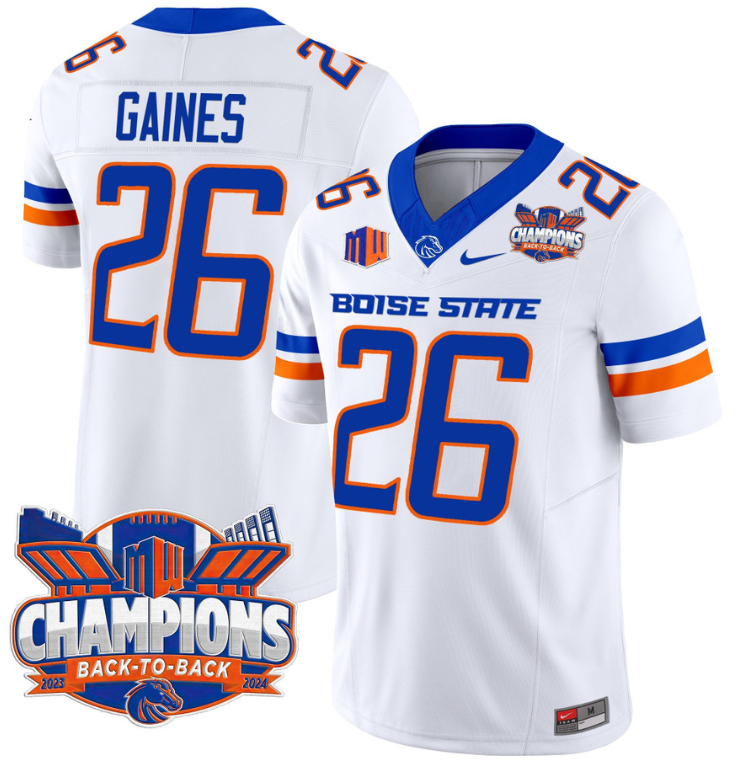 Sire Gaines Jersey #26 Boise State Broncos Back To Back Champions Stitched Football - Image 6