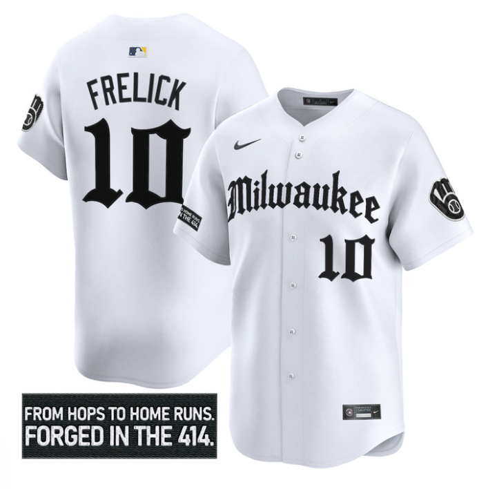 Sal Frelick Jersey #10 Milwaukee Brewers Gothic 414 Shadows Edition Alternate Stitched Baseball - Image 3