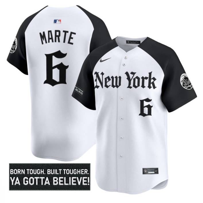Starling Marte Jersey #6 New York Mets Gothic Borough Edition Stitched Baseball