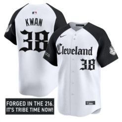 Steven Kwan Jersey #38 Cleveland Indians Gothic Iron Edition Alternate Stitched Baseball