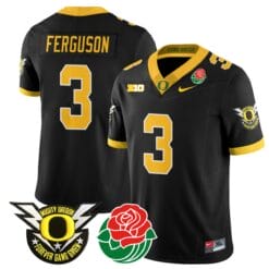 Terrance Ferguson Jersey #3 Oregon Ducks 2024 Mighty Rose Bowl Patch Football Stitched
