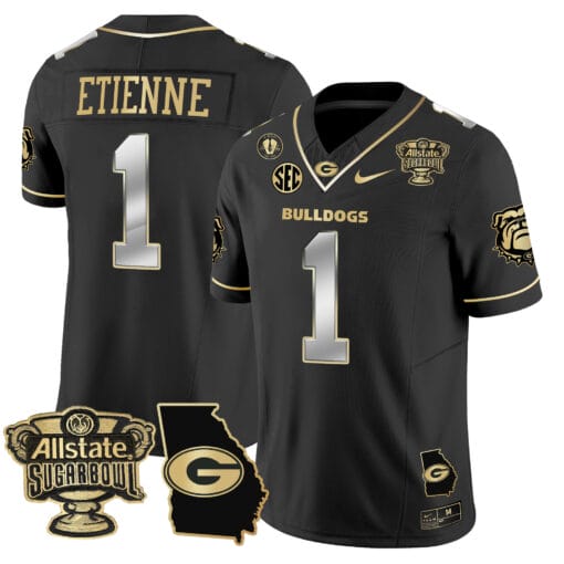 Trevor Etienne Jersey #1 Georgia Bulldogs 2025 Sugar Bowl Patch Vapor Stitched Football - Image 6