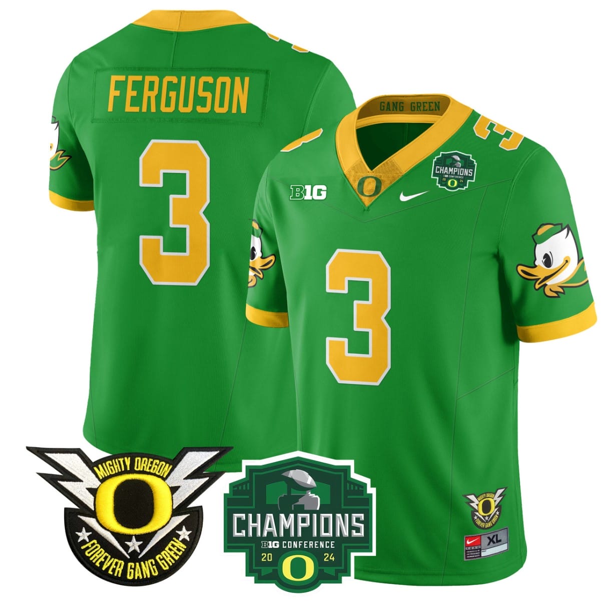 Terrance Ferguson Jersey #3 Oregon Ducks 2024 Big Ten Champions Football Stitched - Image 4