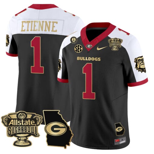 Trevor Etienne Jersey #1 Georgia Bulldogs 2025 Sugar Bowl Patch Vapor Stitched Football