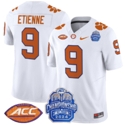 Alternative view of Travis Etienne Jersey #9 Clemson Tigers 2024 ACC Championship Patch Stitched Football