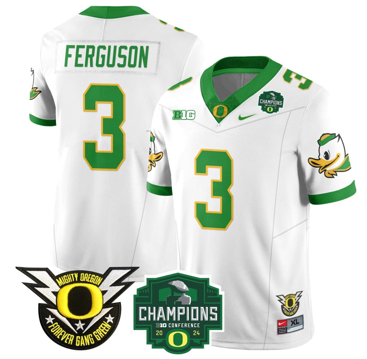 Terrance Ferguson Jersey #3 Oregon Ducks 2024 Big Ten Champions Football Stitched - Image 3