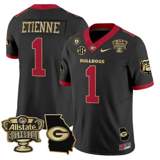 Trevor Etienne Jersey #1 Georgia Bulldogs 2025 Sugar Bowl Patch Vapor Stitched Football - Image 7