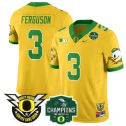Alternative view of Terrance Ferguson Jersey #3 Oregon Ducks 2024 Big Ten Champions Football Stitched