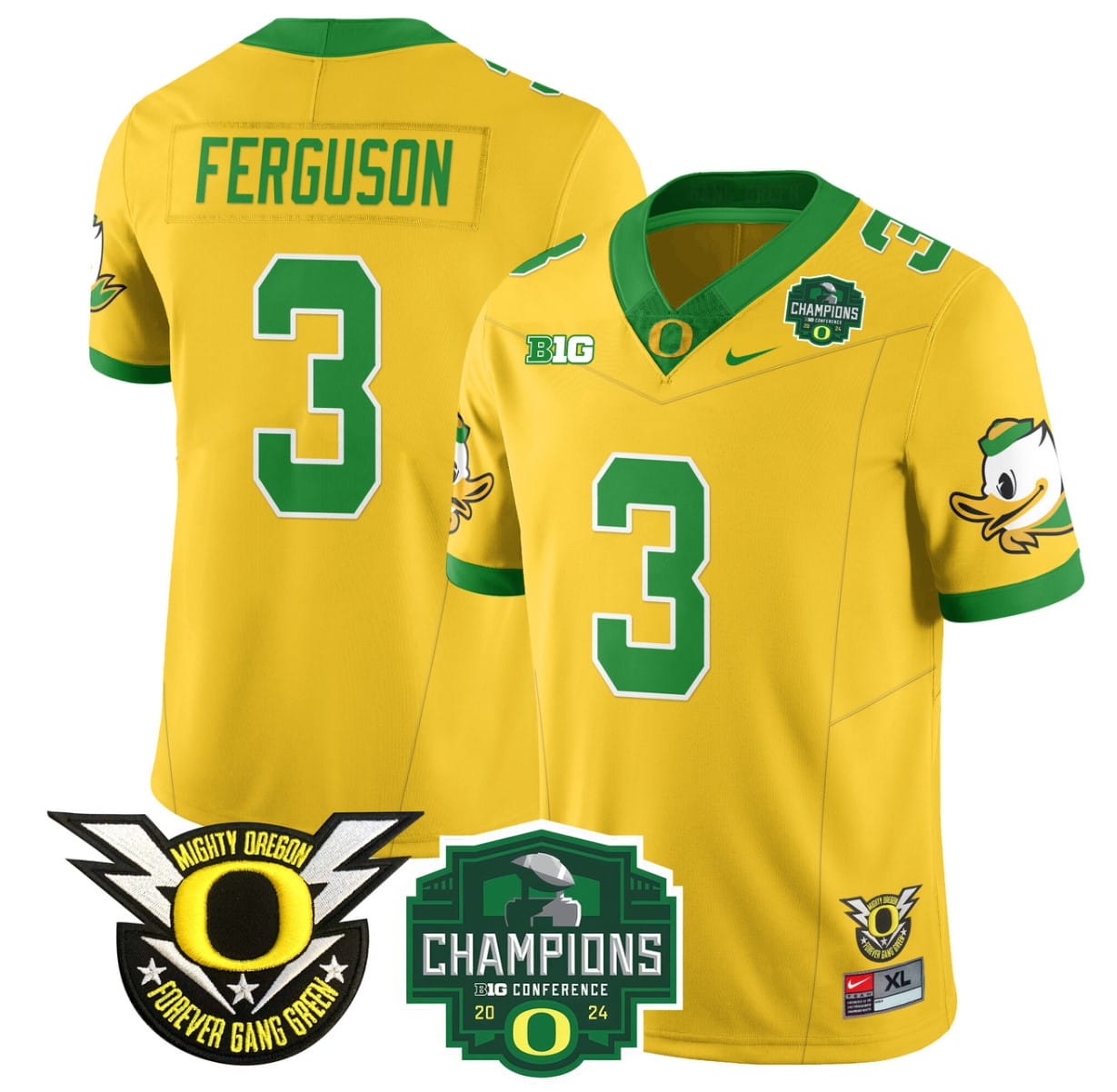Terrance Ferguson Jersey #3 Oregon Ducks 2024 Big Ten Champions Football Stitched - Image 2