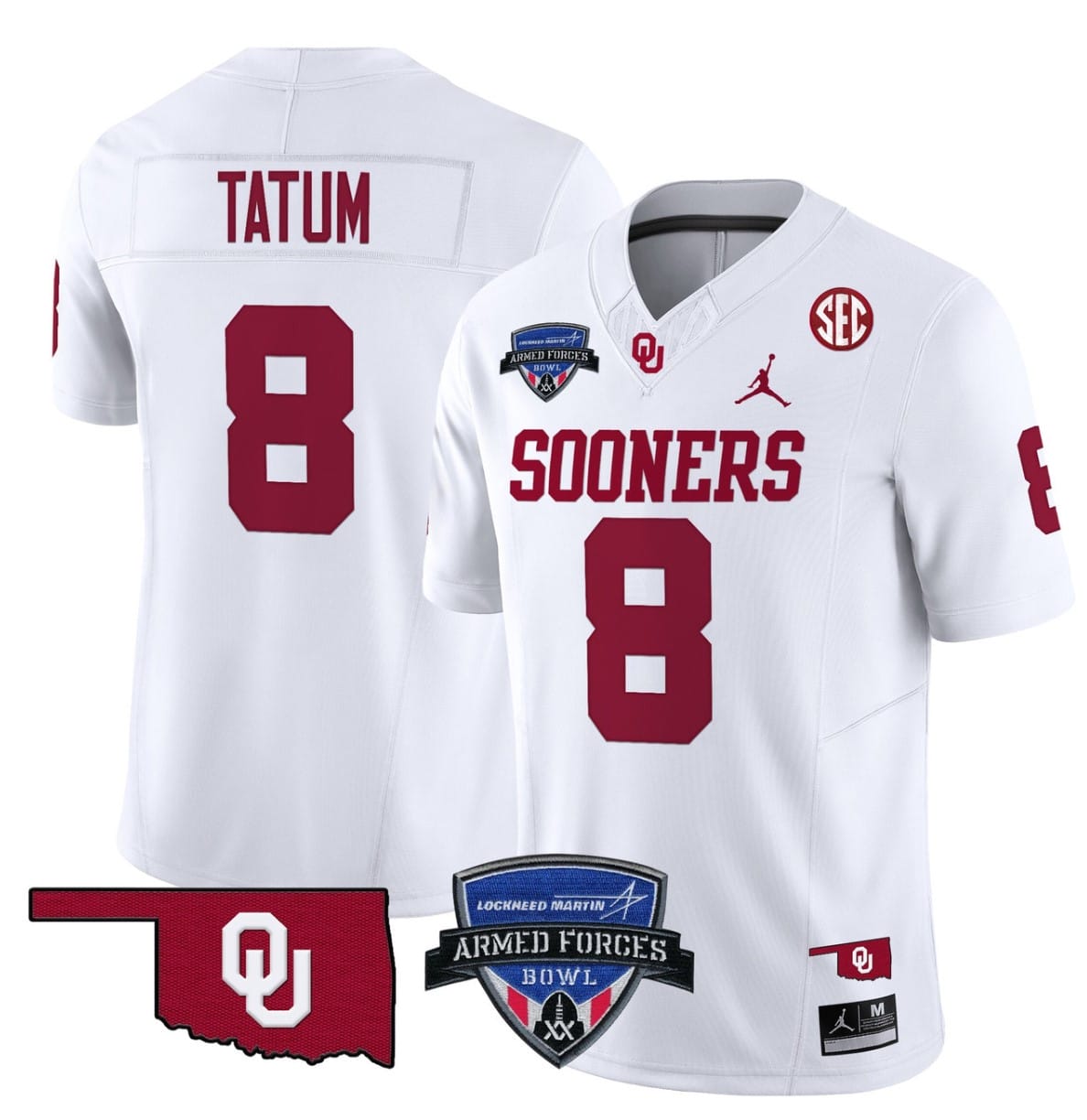 Taylor Tatum Jersey #8 Oklahoma Sooners 2025 Armed Forces Bowl Patch Alternate Football Stitched - Image 2