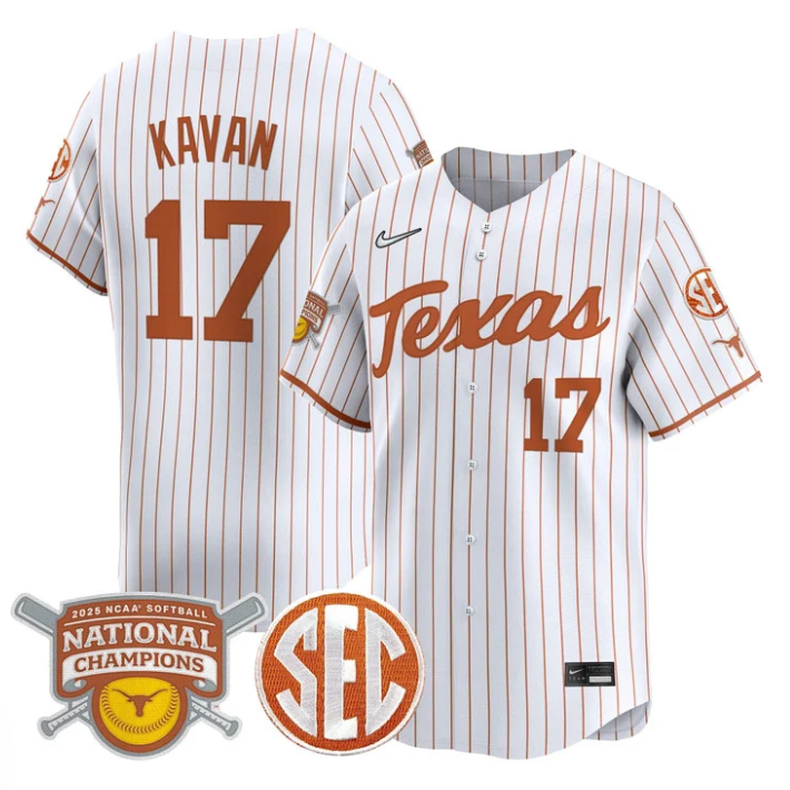 Teagan Kavan Jersey #17 Texas Longhorns 2025 National Champions Stitched Baseball - Image 4
