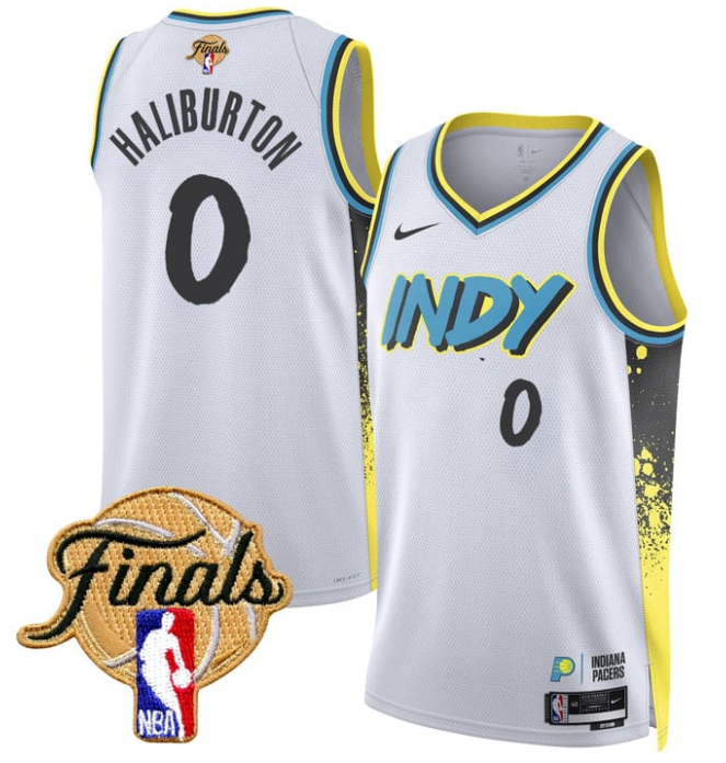 Tyrese Haliburton Jersey #0 Indiana Pacers 2025 Finals Swingman 24 - 25 City Stitched Basketball