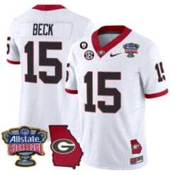 Alternative view of Carson Beck Jersey #15 Georgia Bulldogs 2025 Sugar Bowl Patch Vapor Alternate Stitched Football