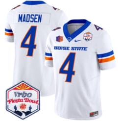 Alternative view of Maddux Madsen Jersey #4 Boise State Broncos 2025 Fiesta Bowl Patch Stitched Football
