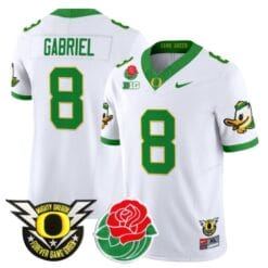 Alternative view of Dillon Gabriel Jersey #8 Oregon Ducks 2025 Rose Bowl Game Patch Vapor Stitched Football