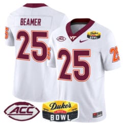 Alternative view of Frank Beamer Jersey #25 Virginia Tech Hokies 2025 Duke’s Mayo Bowl Patch Vapor Stitched Football