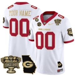 Alternative view of Custom Georgia Bulldogs Jersey 2025 Sugar Bowl Patch Vapor Limited Alternate Stitched Football