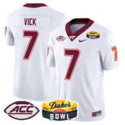 Alternative view of Michael Vick Jersey #7 Virginia Tech Hokies 2025 Duke’s Mayo Bowl Patch Vapor Stitched Football