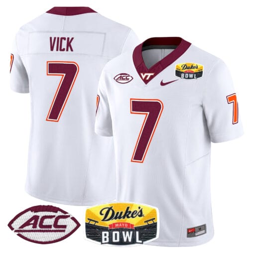 Michael Vick Jersey #7 Virginia Tech Hokies 2025 Duke’s Mayo Bowl Patch Vapor Stitched Football - Image 2