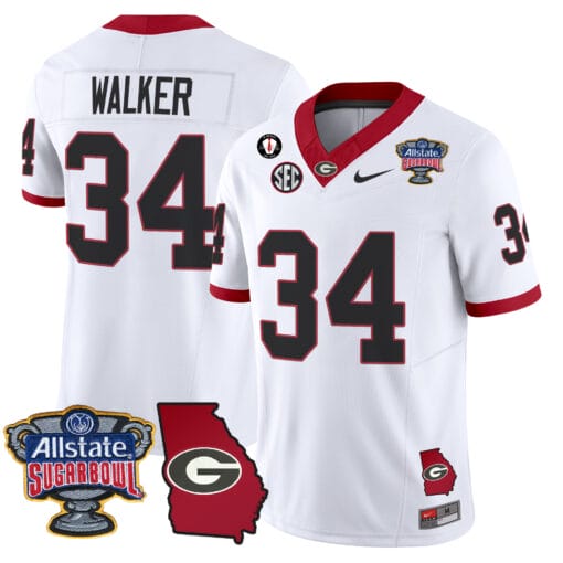 Herschel Walker Jersey #34 Georgia Bulldogs 2025 Sugar Bowl Patch Vapor Stitched Football - Image 6
