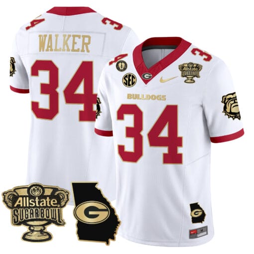 Herschel Walker Jersey #34 Georgia Bulldogs 2025 Sugar Bowl Patch Vapor Stitched Football - Image 2