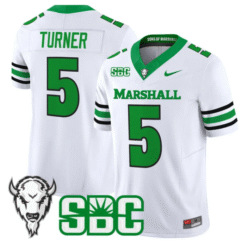 A.J. Turner Jersey #5 Marshall Thundering Herd 2025 Kelly Stitched Football