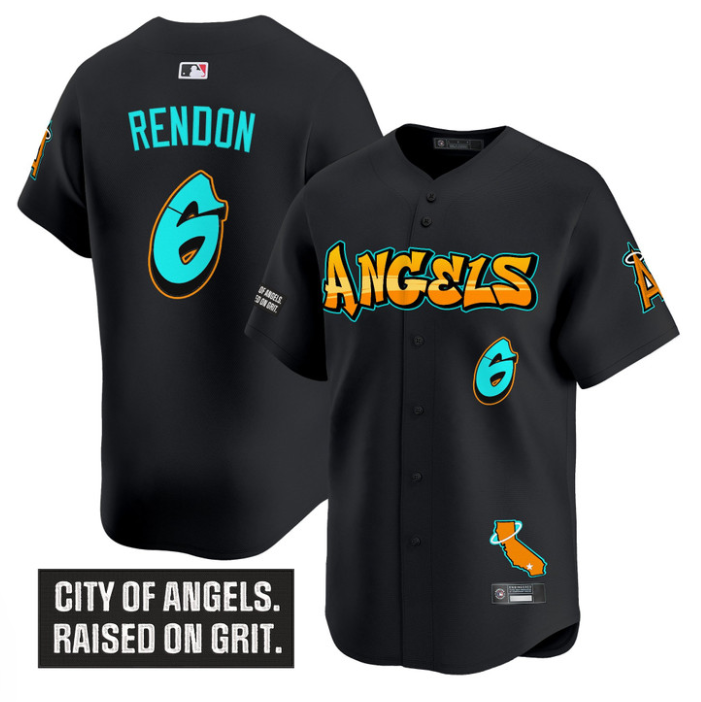 Anthony Rendon Jersey #6 Los Angeles Angels Graffiti Halo Drop Stitched Baseball
