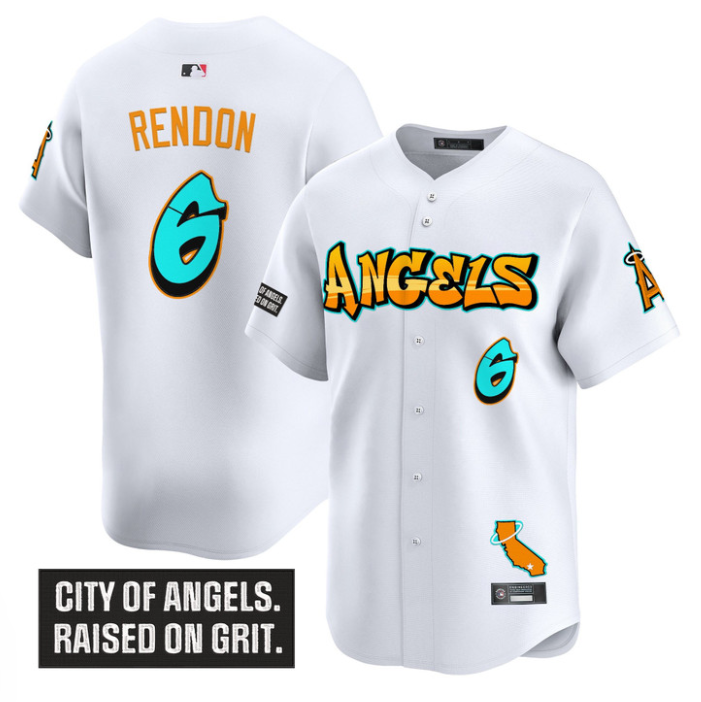 Anthony Rendon Jersey #6 Los Angeles Angels Graffiti Halo Drop Stitched Baseball - Image 2