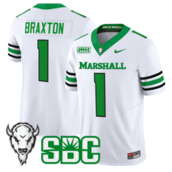 Alternative view of Braylon Braxton Jersey #1 Marshall Thundering Herd 2025 Stitched Football