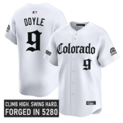 Alternative view of Brenton Doyle Jersey #9 Colorado Rockies Gothic Mile High Shadows Edition Stitched Baseball