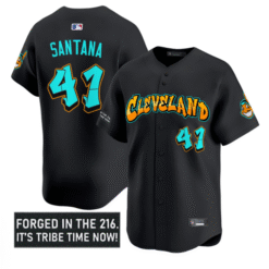 Carlos Santana Jersey #41 Cleveland Indians Graffiti 216 Ink Edition Stitched Baseball