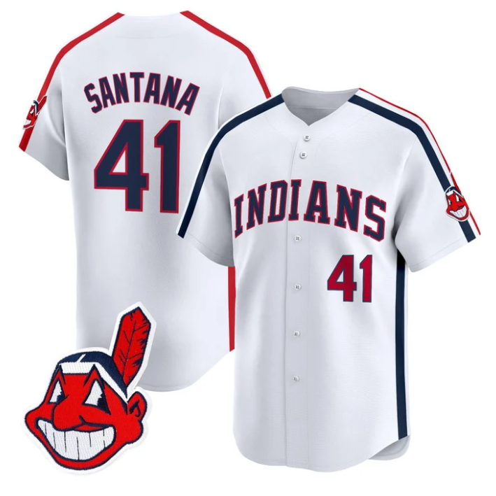 Carlos Santana Jersey #41 Cleveland Indians Ricky Wild Thing Vaughn Stitched Baseball - Image 2