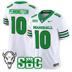 Alternative view of Chad Pennington Jersey #10 Marshall Thundering Herd 2025 Kelly Stitched Football