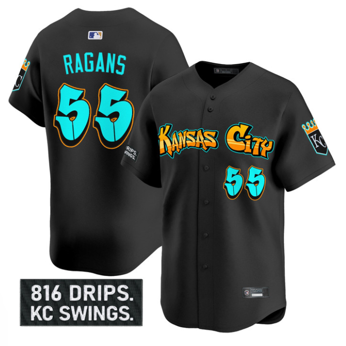 Cole Ragans Jersey #55 Kansas City Royals Graffiti Crown Drop Stitched Baseball