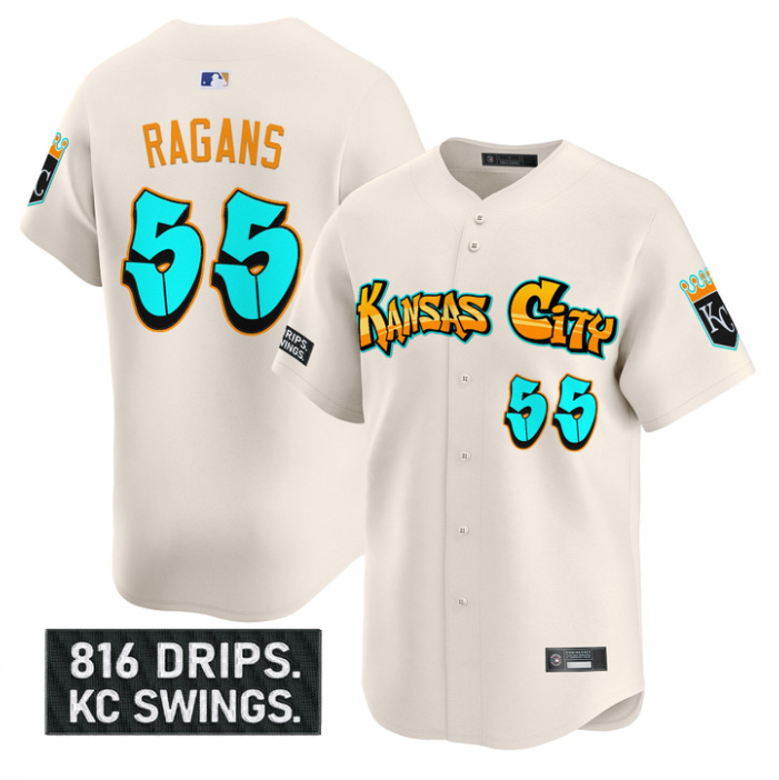 Cole Ragans Jersey #55 Kansas City Royals Graffiti Crown Drop Stitched Baseball - Image 4