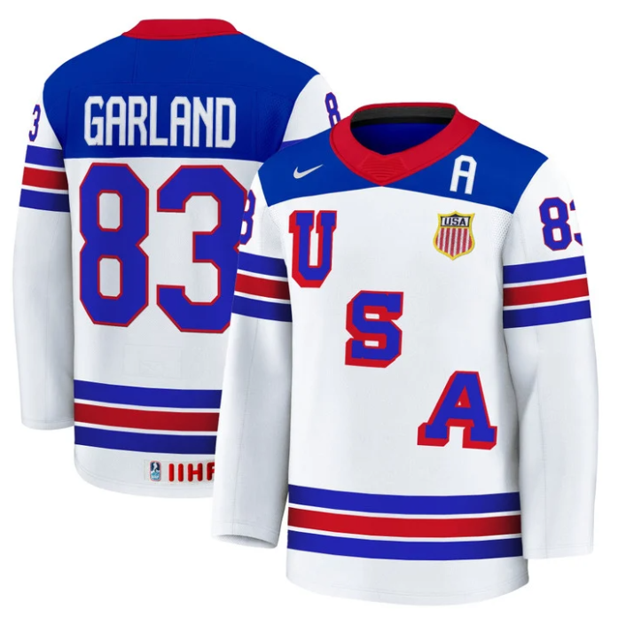 Conor Garland Jersey #83 USA Hockey 2025 Premium Away All Stitched - Image 2