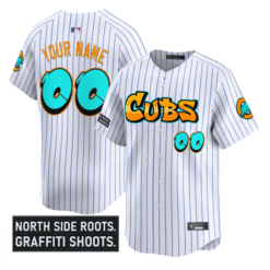 Alternative view of Custom Chicago Cubs Jersey Graffiti North Side Edition Stitched Baseball