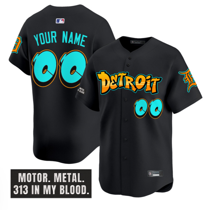 Custom Detroit Tigers Jersey Graffiti Motor City Edition Stitched Baseball