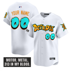Alternative view of Custom Detroit Tigers Jersey Graffiti Motor City Edition Stitched Baseball