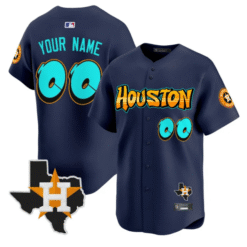 Alternative view of Custom Houston Astros Jersey Name, Number Graffiti H-Town Edition Stitched Baseball