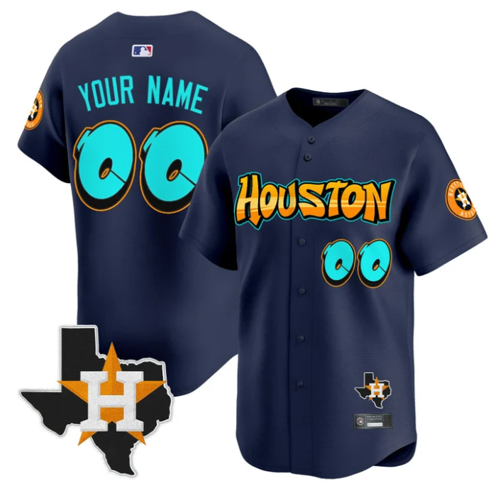 Custom Houston Astros Jersey Name, Number Graffiti H-Town Edition Stitched Baseball - Image 2