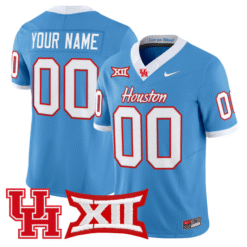 Custom Houston Cougars Jersey Name, Number 2025 Vapor Stitched Light Stitched Football